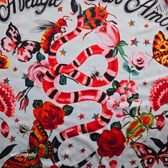 Gucci Silk Scarf Pink L'Aveugle Par Amour Garden Silk Scarf - Picture 5 of 12